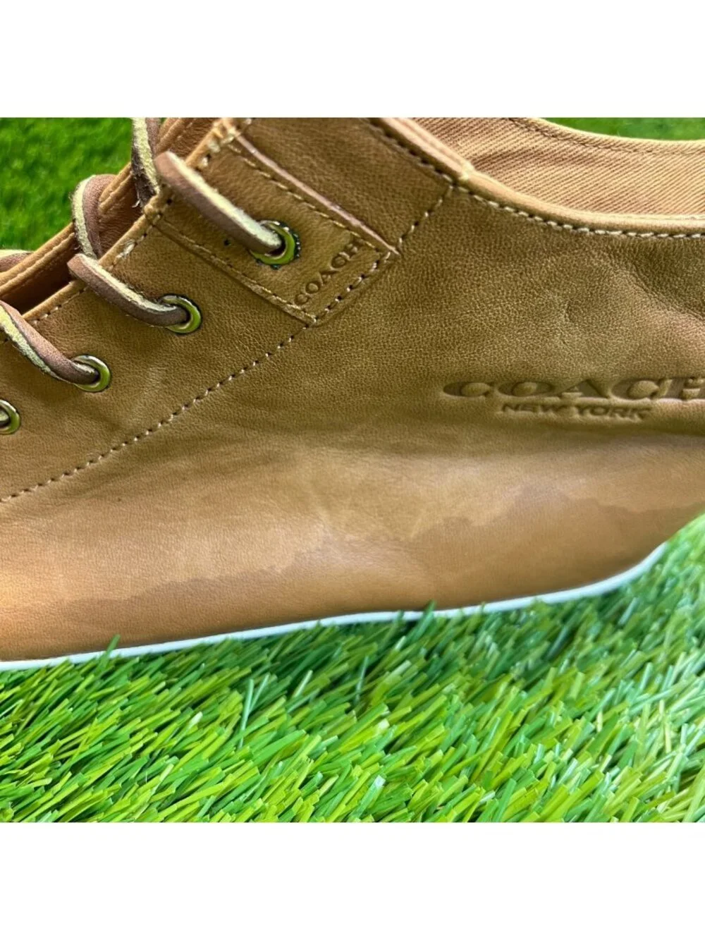 Coach Brenna Womens Size 11 Brown Athletic Leather Lace Up Shoes Sneakers
